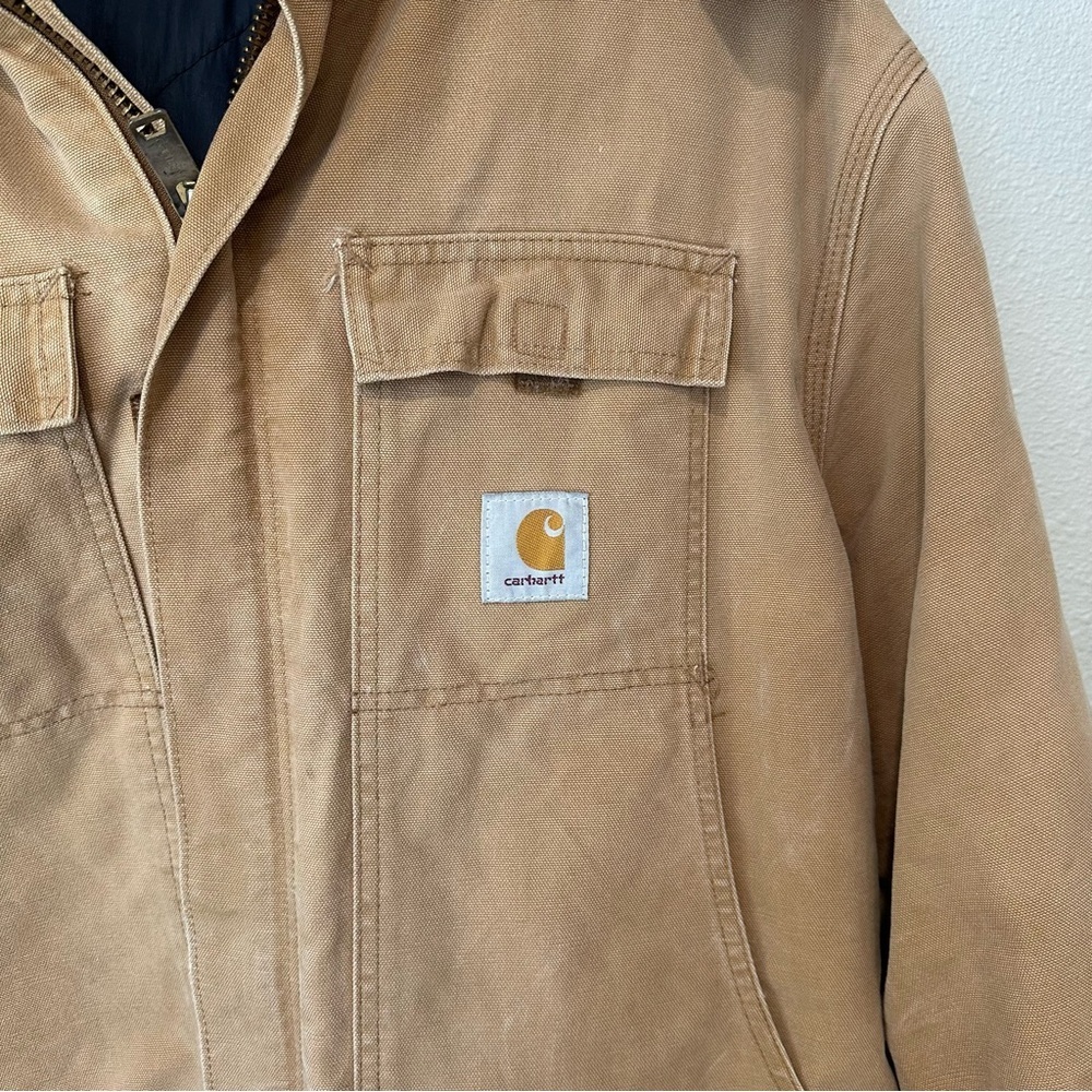 Vintage Carhartt Men's Fur Trimmed Hooded Coat - Picture 2 of 16